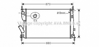 AVA QUALITY COOLING fd2408 -  Радиатор, охлаждение двигателя